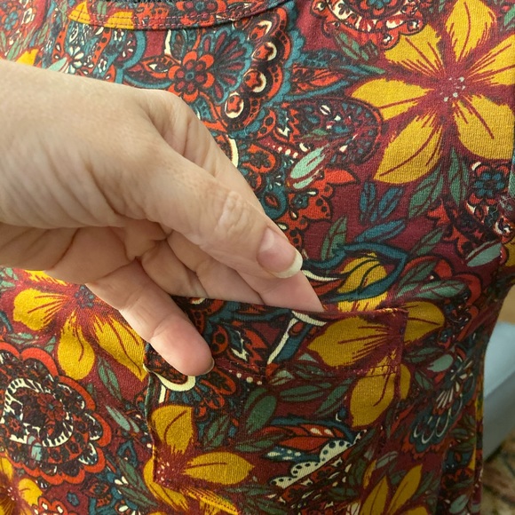 LuLaRoe Carly Dress - Size XXS, Fall Colors Print - Picture 2 of 7